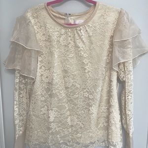 Rachel Parcell Cream Lace Blouse